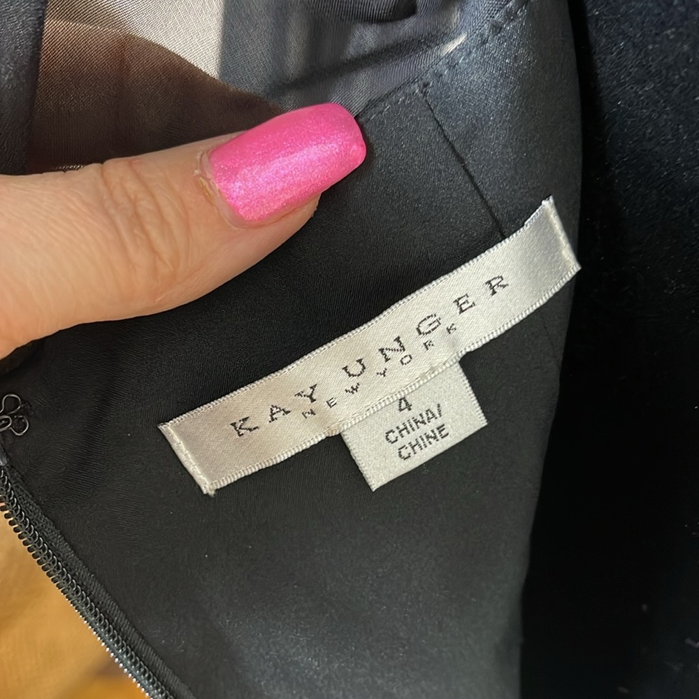 NEW Kay Unger Black Midi Cocktail Dress - Picture 12 of 15